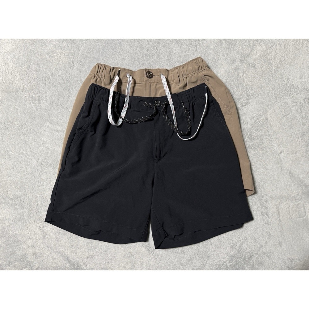 Lot Of 2 Chubbies Everywear 6" Shorts Mens Small Beige Black Performance Stretch